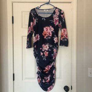 Blue Floral Maternity Dress